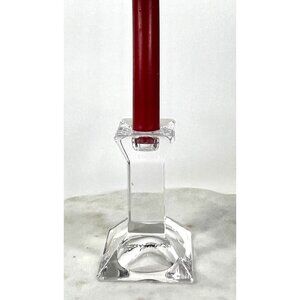 Royal Doulton Crystal Candle Holder 4" Tall base 2.5" MCM elegant Christmas